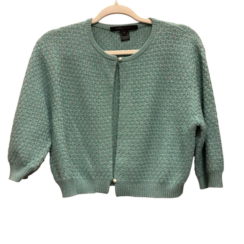 Marc Jacobs Green Chunky Knit Cardigan